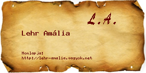 Lehr Amália névjegykártya